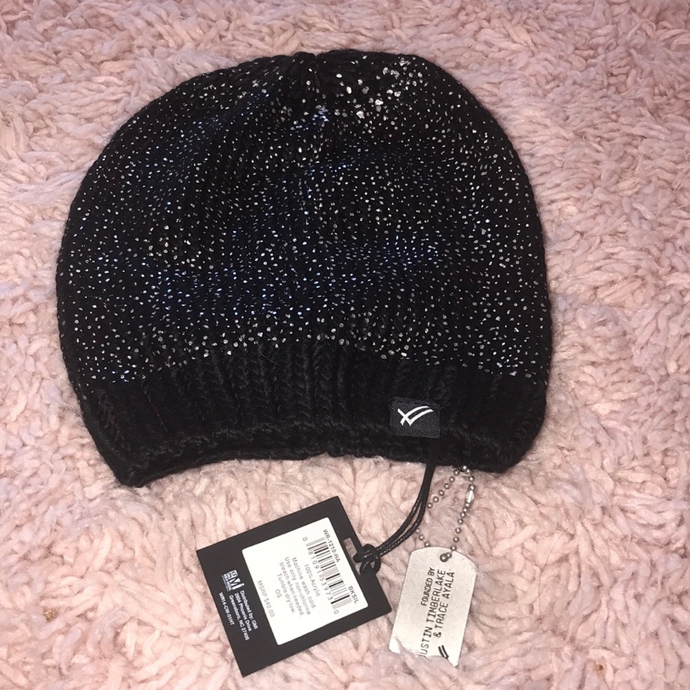 William Rast Foil Dot Skully Beanie Hat NWT